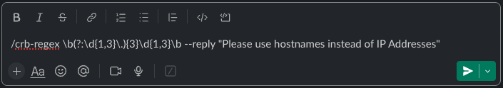 crb-regex slash command input